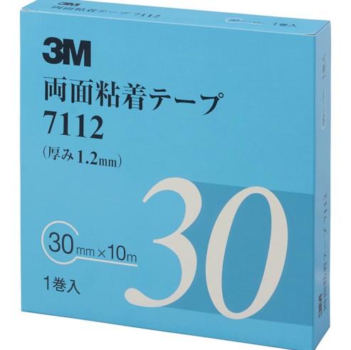 3M アクリルフォームテープ 7112 AAD, 薄墨色, 30 粍 x 10 m, 6 渦巻き/箱