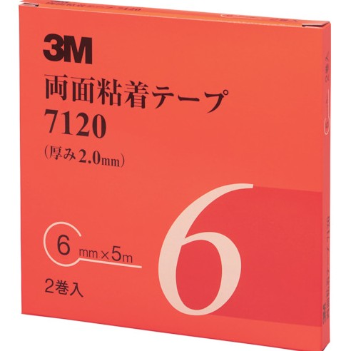 3M アクリルフォームテープ 7120 AAD, 薄墨色, 6 粍 x 5 m, 24 渦巻き/箱