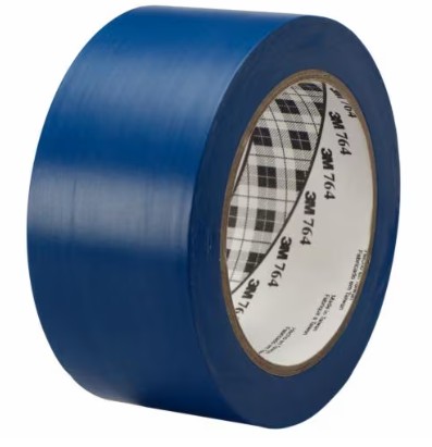 3M プラスチックフィルムテープ 764, 青碧, 50.8 粍 x 32.9 m, 0.13 粍, 24 巻/箱