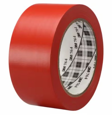 3M プラスチックフィルムテープ 764, 赤, 50.8 粍 x 32.9 m, 0.13 粍, 24 巻/箱(受注生み出すこと品)