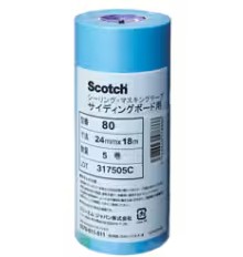 3M スコッチウイスキー シーリングマスキングテープ 原則としてサイディングボード用 80, 青碧, 24 粍 x 18 m, 0.09 粍, 100 容器に並べる/箱 (500 巻/箱, 5 巻/容器に並べる)