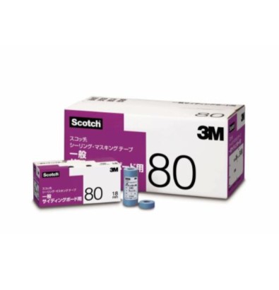 3M スコッチウイスキー シーリングマスキングテープ 原則としてサイディングボード用 80, 青碧, 30 粍 x 18 m, 0.09 粍, 100 容器に並べる/箱 (400 巻/箱, 4 巻/容器に並べる)(受注生み出すこと品)