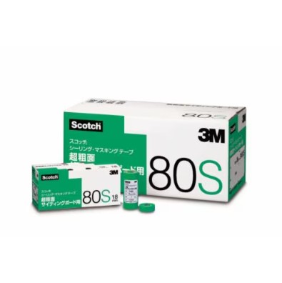 3M スコッチウイスキー シーリングマスキングテープ 超粗面サイディングボード用 80S, 緑であること, 40 粍 x 18 m, 0.1 粍, 100 容器に並べる/箱 (300 巻/箱, 3 巻/容器に並べる)