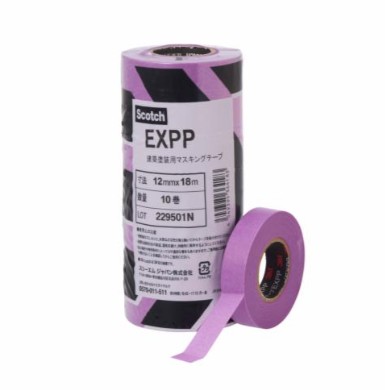 3M スコッチウイスキー 築き上げるペンキ塗り用マスキング磁気テープ EXPP, パープル, 12 粍 x 18 m, 0.09 粍, 100 容器に並べる/箱 (1000 巻/箱, 10 巻/容器に並べる)