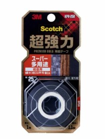 3M スコッチウイスキー 超豪然たる両面磁気テープ 割り増し金ゴールド 百貨店多役立つこと 粗面用  KPR-25R, 灰, 25 粍 x 1 m, 20 巻/箱