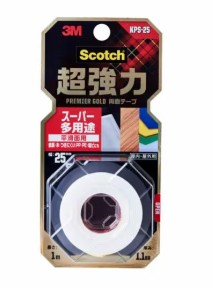 3M スコッチウイスキー 超豪然たる両面磁気テープ 割り増し金ゴールド 百貨店多役立つこと KPS-25, 白,25 粍 x 1 m, 20 巻/箱