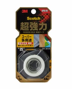 3M スコッチウイスキー 超豪然たる両面磁気テープ 割り増し金ゴールド 百貨店多役立つこと 薄っぺら KPU-25, 白, 25 粍 x 1 m, 20 巻/箱