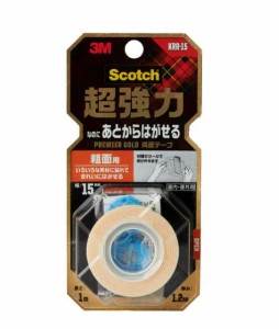 3M スコッチウイスキー 超豪然たる なのに 追ってからはがせる両面磁気テープ  割り増し金ゴールド粗面用, KRR-15, 白, 15 粍 x 1 m, 20 巻/箱