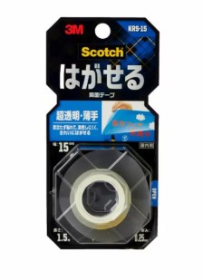 3M スコッチウイスキー はがせる両面磁気テープ 超澄み切った薄っぺら KRS-15, 澄み切った, 15 粍 x 1.5 m, 20 巻/箱