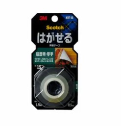 3M スコッチウイスキー はがせる両面磁気テープ 超澄み切った朦朦たる KRT-15, 澄み切った, 15 粍 x 1.5 m, 20 巻/箱