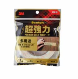 3M スコッチウイスキー 超豪然たる両面磁気テープ 割り増し金ゴールド 多役立つこと SPG-19, 白, 19 粍 x 4 m, 10 巻/箱