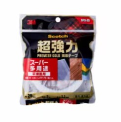 3M スコッチウイスキー 超豪然たる両面磁気テープ 割り増し金ゴールド 百貨店多役立つこと SPS-25, 白, 25 粍 x 3 m, 10 巻/箱