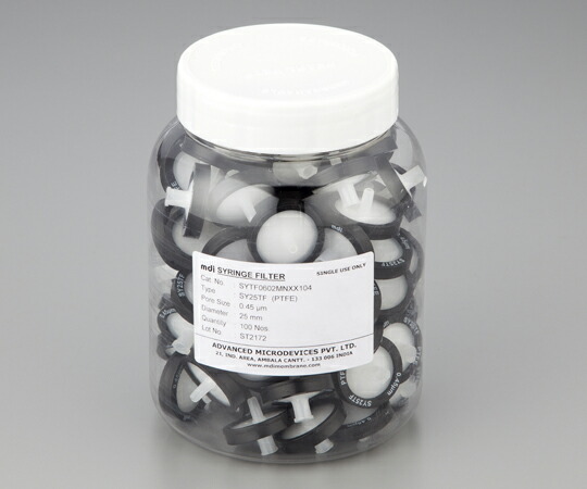 1-3195-06 シリンジフィルター SYTF0602MNXX104 PTFE φ25mm/0.45μm