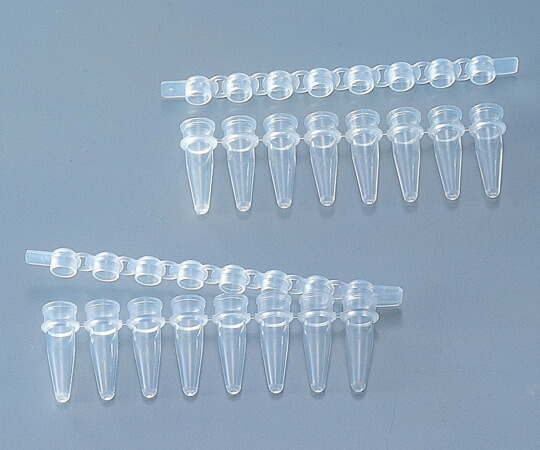 2-4729-02 PCRチューブ8連フタ付き T322-1N 125個入