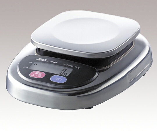 2-6203-01 防水電子天秤 HL-300WP 128×128mm