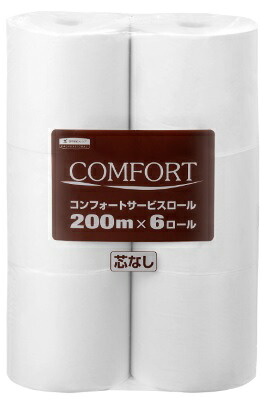 クレシア コンフォートサービスロール 200m(芯なし) 6渦状文×8容器に並べる(48渦状文) 11305