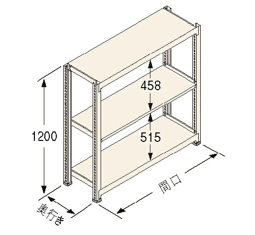 扶桑金属工業(株) 中量ラック Kタイプ150KG GSN-K1209C3R|GAOS 店