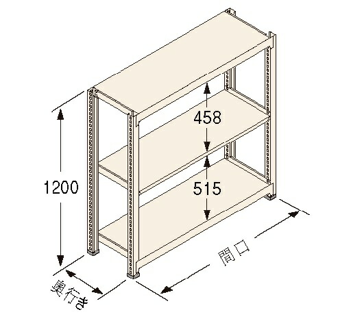 扶桑金属工業(株) 中量ラック Kタイプ150KG GSN-K1212A3D