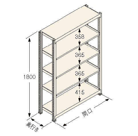扶桑金属工業(株) 中量ラック Kタイプ150KG GSN-K1812A5D