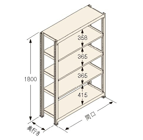 扶桑金属工業(株) 中量ラック Kタイプ150KG GSN-K1818A5R|GAOS 店