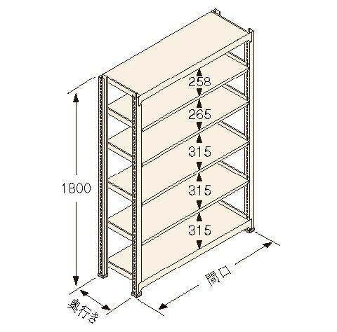 扶桑金属工業(株) 中量ラック Kタイプ150KG GSN-K1815A6D