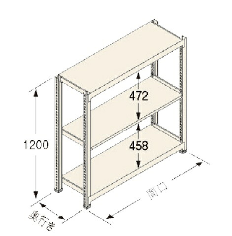 扶桑金属工業(株) 中量ラック Cタイプ300KG GSN-C1215D3D|GAOS 店