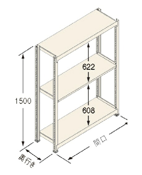扶桑金属工業(株) 中量ラック Cタイプ300KG GSN-C1512E3R｜GAOS　店
