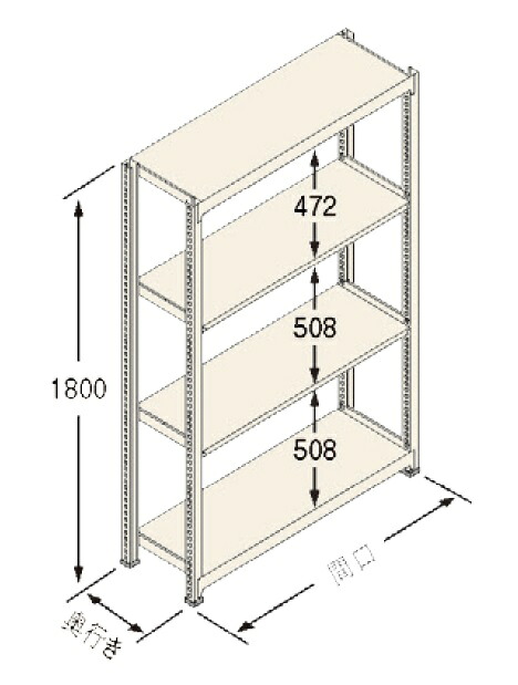 扶桑金属工業(株) 中量ラック Cタイプ300KG GSN-C1815B4R|GAOS 店