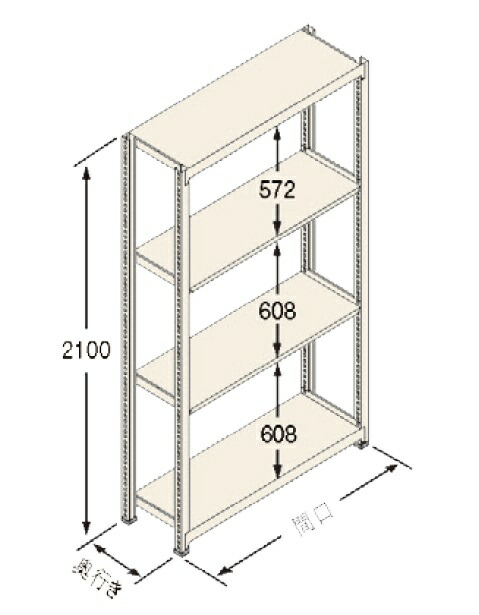 扶桑金属工業(株) 中量ラック Cタイプ300KG GSN-C2115C4R|GAOS 店