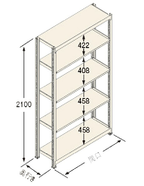 扶桑金属工業(株) 中量ラック Cタイプ300KG GSN-C2115E5R|GAOS 店