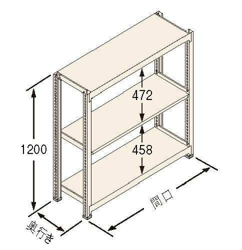扶桑金属工業(株) 中量ラック Jタイプ500KG GSN-J1215C3R