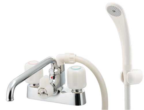 カクダイ 2ハンドルシャワー混合栓(一時止水) 152-100|GAOS 店