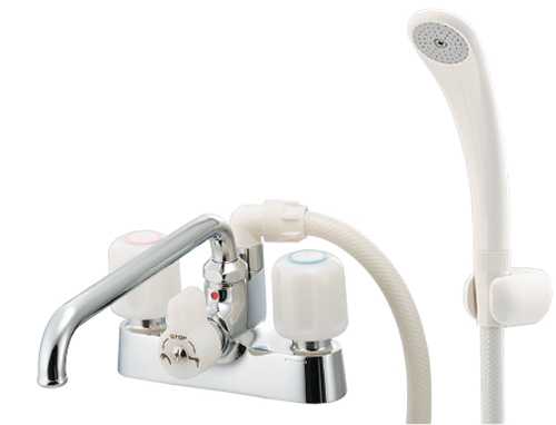 カクダイ 2ハンドルシャワー混合栓(一時止水) 152-200|GAOS 店