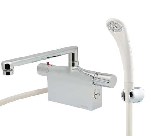 カクダイ サーモスタットシャワー混合栓(デッキタイプ) 175-019K|GAOS 店