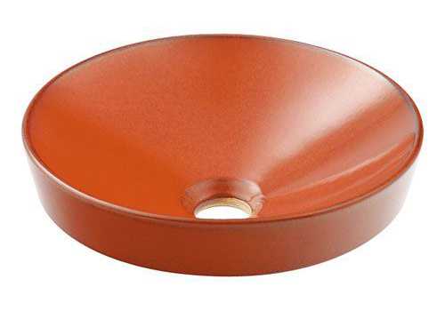 カクダイ 丸型手洗器//鉄赤 493-012-R｜GAOS　店