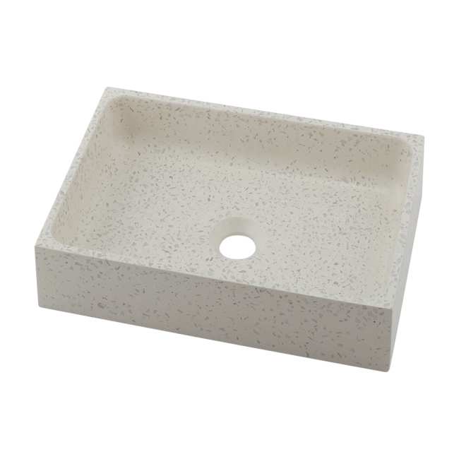 カクダイ 角型室内用便器器(テラゾホワイト) #CR-0056-W