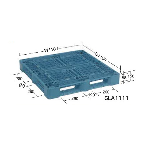 サカエ 樹脂パレット Lシリーズ SLA1111 ブルー