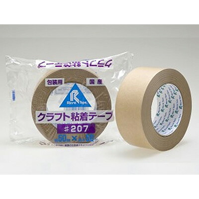 リンレイ 包装用 クラフト粘着テープ No.207 50mm×50m (50巻入)