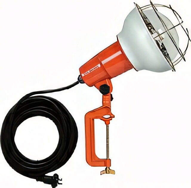 ハタヤ 防雨型作業灯 リフレクターランプ500W 100V電線5m バイス付 RE505
