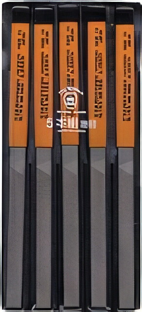 ツボサン 組ヤスリ 5本組 平 油目 HI00504