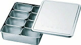 スギコ 18-8検食用容器 田型日付入 8個入 285×221×63 KS901