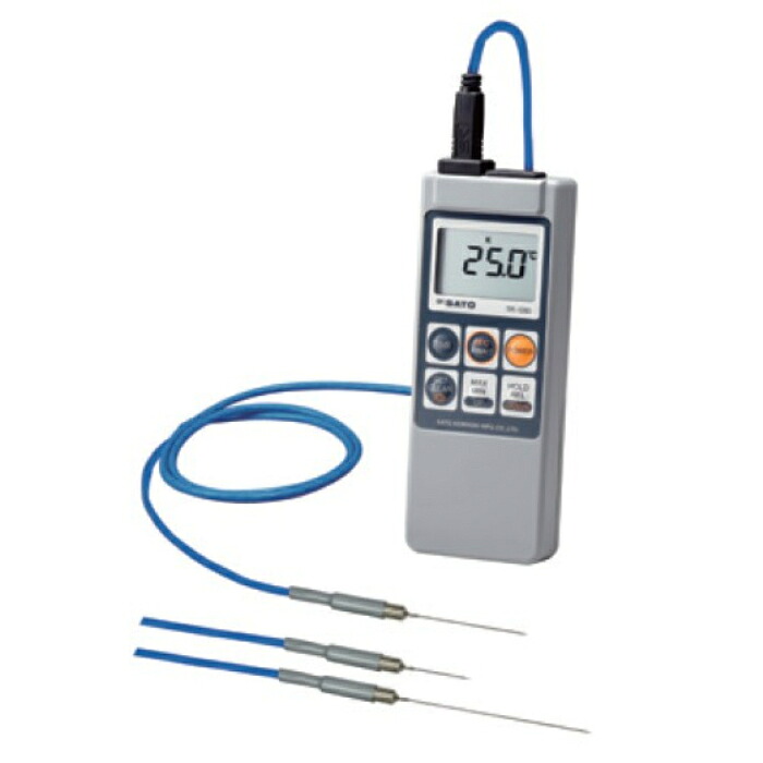 佐藤計量器 デジタル温度計 真空調理用センサ3点セット ムーステープ1m付 SK-1260/SK-S111K-3S｜GAOS　店