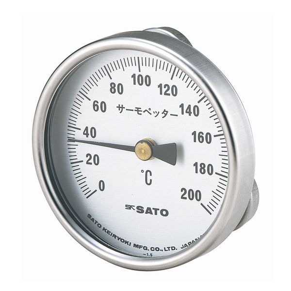 佐藤測り器 境界線の外側熱度計 サーモペッタ・200℃/2340-20 SP-200C