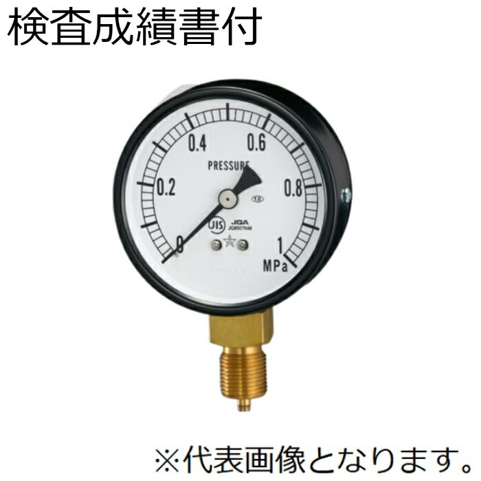 右下精器 一般圧力計 蒸気用 検査成績書付き AMT3/8-75X0.16MPa