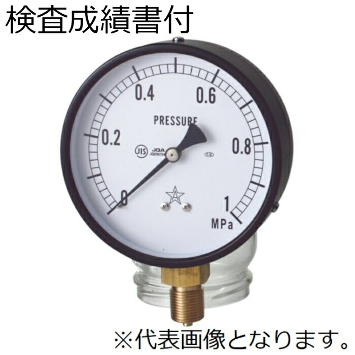 右下精器 一般圧力計 蒸気用 検査成績書付き AMT3/8-100X0.1MPa