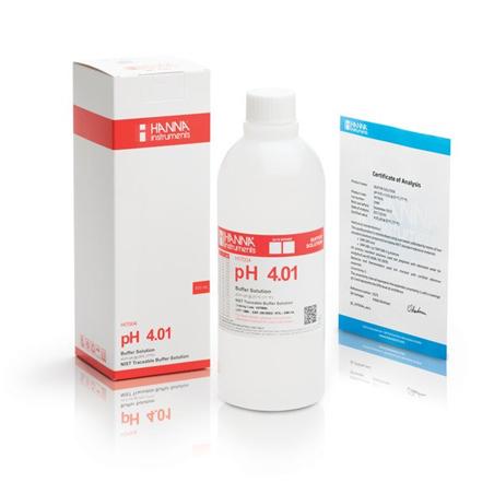 ハンナ pH標準液 pH 4.01 証明書付500mL/本 HI 7004L/C