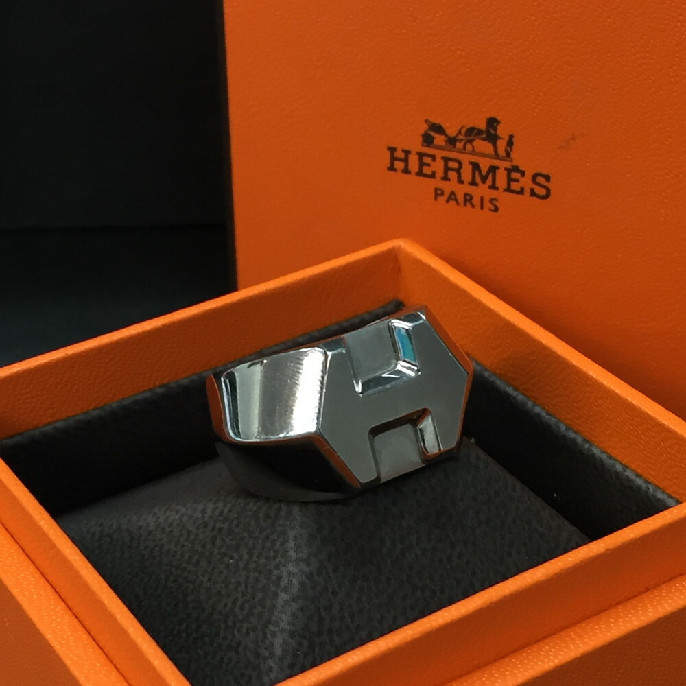 HERMES エルメス Super H スーパーH Stainless Steele リング #56(16号)　Silver/8BB0094【中古】