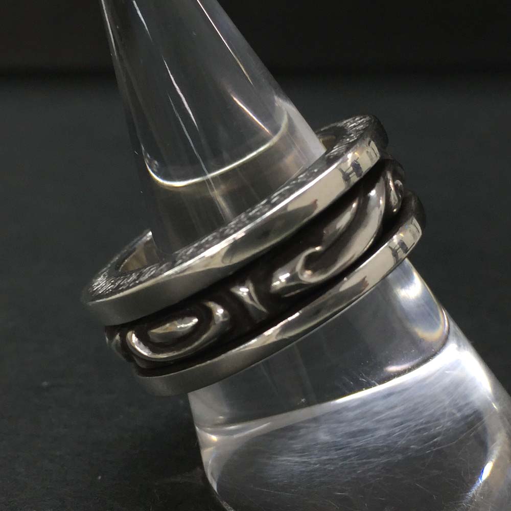 Chrome Hearts クロムハーツ SV925 21g スピナー スクロール 輪っか 指環 19号 勘定書き嘱する しろがね色/CR0006【中古】