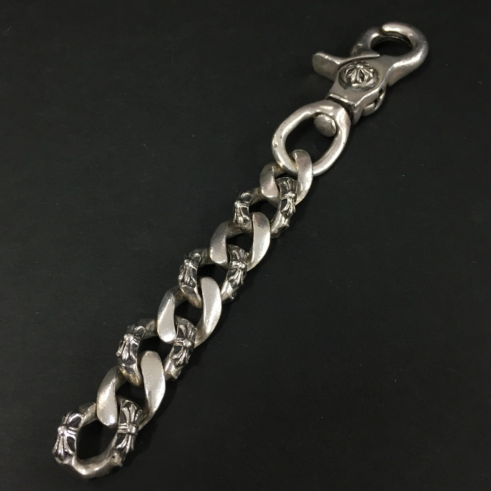 Chrome Hearts クロムハーツ SV925 80.5g ファンシーチェーン店 繋がり 腕輪 書き出し属する しろがね色/CR0011【中古】