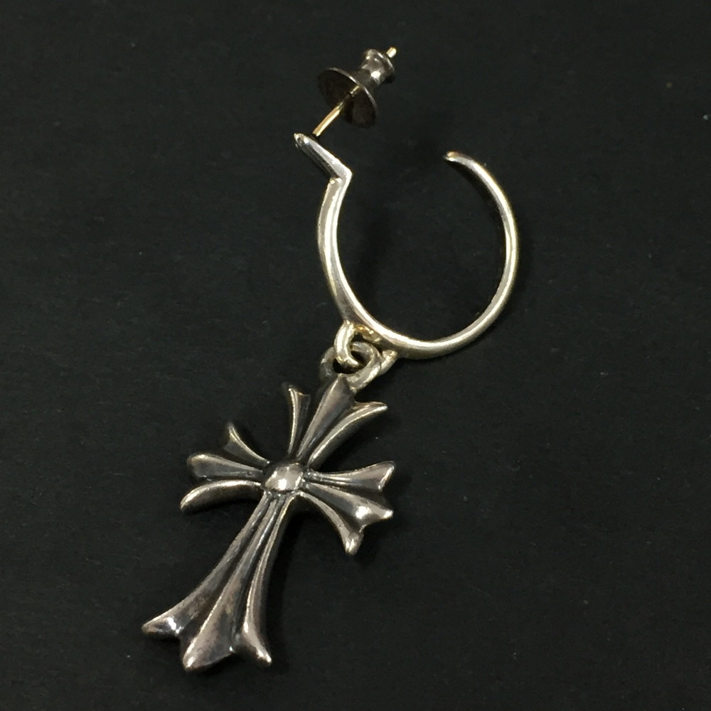 Chrome Hearts クロムハーツ SV925 5g タイニーCHはりつけ台 フープ ピアス 書き出し属する しろがね色/CR0013【中古】